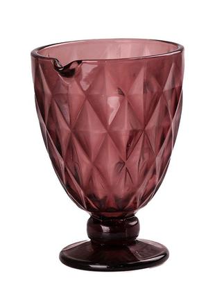 Кувшин для напитков 1.0 л фигурный граненый из толстого стекла розовый3 фото