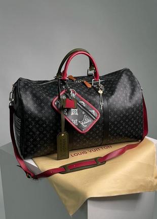 Сумка louis vuitton keepall bandouliere bag limited edition patchwork monogram eclipse 50