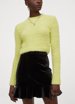Юбка велюрова для женщины h&m divided 0842028-2 42(m) черный