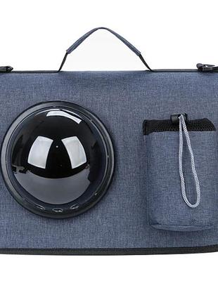 Сумка переноска для кішок та гризунів з ілюмінатором cosmopet 28х42х24 см cp-14 blue