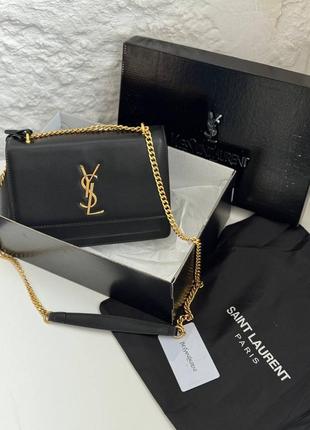 Жіноча сумка yves saint laurent sunset big chain black/silver