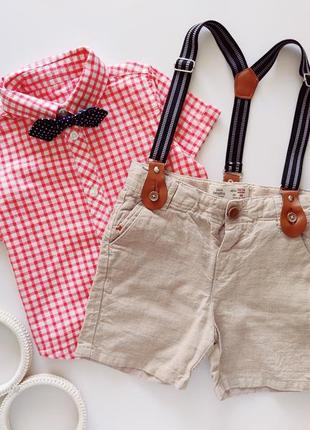 Красивая рубашка с шортами на подтяжках артикул: 20428
