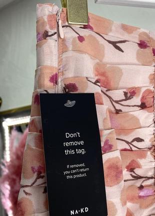 Мини-юбка с рюшами на талии пыльно-розового цвета бренда na-kd3 фото