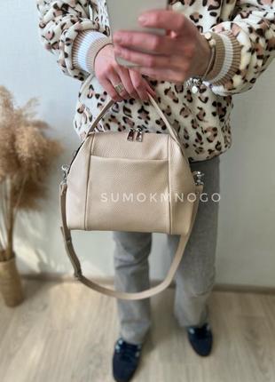 Кожаная сумка среднего размера, цвета в ассортименте