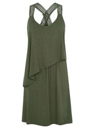 Сарафан кольору хакі з асиметрією biba