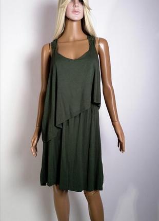 Сарафан кольору хакі з асиметрією biba