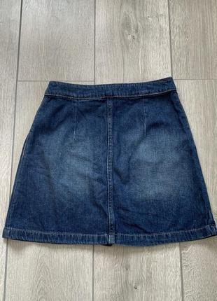 Юбка юбка синего цвета на пуговицах размер xxs xs коттон натуральная ткань