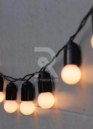 Ретро гирлянда со светодиодными лампами теплого свечения 1.2вт, цена за 5 метров