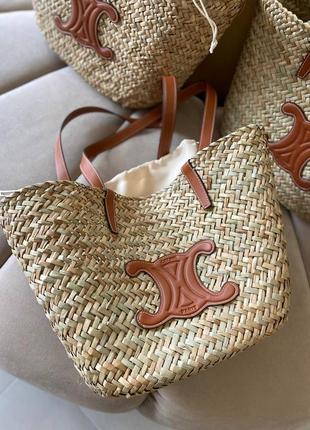 Соломʼяна сумка брендова в стилі celine