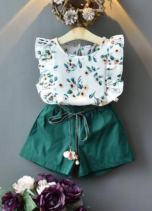 Детский летний костюм блузка шорты