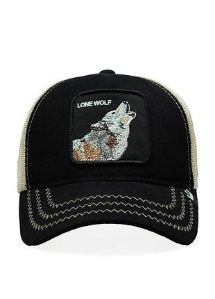 Бейсболка goorin bros чорна з принтом вовк2 фото