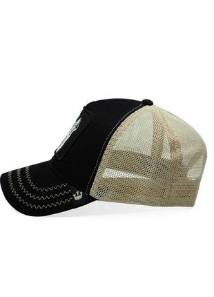 Бейсболка goorin bros чорна з принтом вовк3 фото