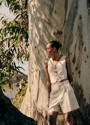 Льняной жилет zara костюм льняной zara
