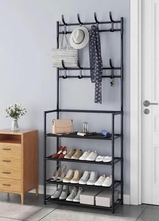 Универсальная вешалка для одежды new simple floor clothes rack size 60x29.5x151 см (черный)