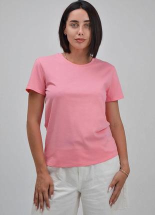 Жіноча базова футболка однотонна leinle рожева