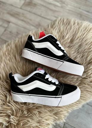 Vans knu school black / white platform9 фото