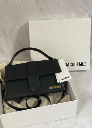 Сумка jacquemus черная натуральная кожа