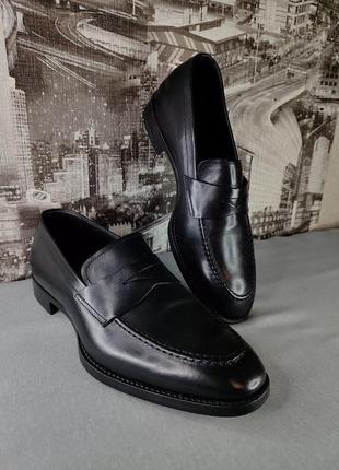 Мужские, кожаные лоферы giorgio armani. туфли мужская обувь. женские лоферы. мужские туфли.1 фото