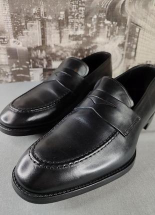 Мужские, кожаные лоферы giorgio armani. туфли мужская обувь. женские лоферы. мужские туфли.4 фото