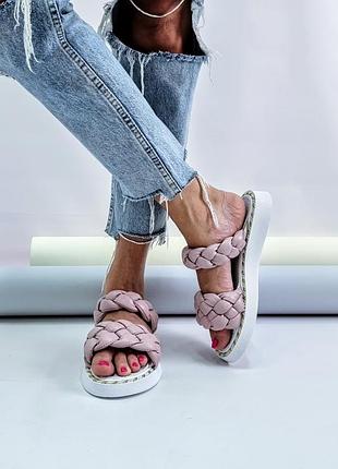 Шкіряні шльопанці коси 4 кольора!