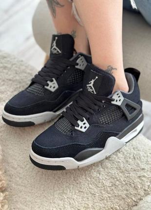 Nike air jordan 4 retro se black canvas premium9 фото