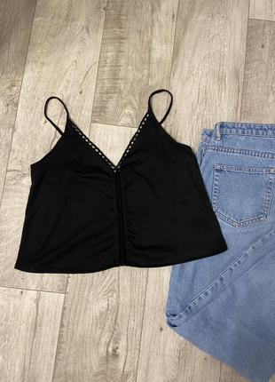 Базовый черный топ майка от h&amp;m, размер 44-46