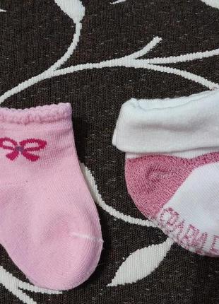 Набор носочков хлопковых для девочки 3-6 месяцев