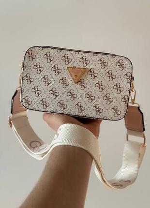 Женская сумка сумочка кросс боди guess snapshot white