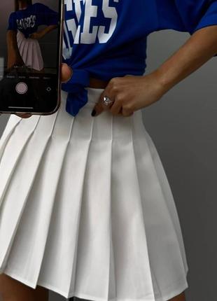 Короткая юбка тенниска белая и черная6 фото