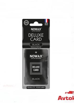 Ароматизатор запах сухой карта в машину пахучка для авто целлюлозный 6 г nowax delux card black (nx07733)