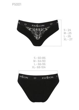 Трусики з широкою гумкою і мереживом passion ps001 panties black, size m6 фото