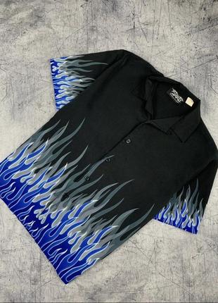 Крута авангардна вінтажна flame сорочка рубашка шведка