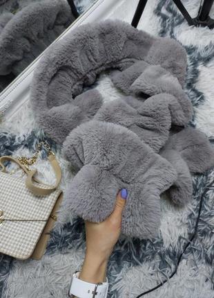 Плюшевый шарф мягенький меховый шарф палантин