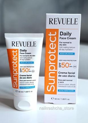 Spf 50+ ежедневный увлажняющий крем для лица revuele sunprotect спф 50+