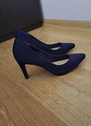 Женские туфли на каблуке/синие туфли/лодочки3 фото
