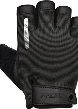 Перчатки для фитнеса rdx t2 half brown m pro 990