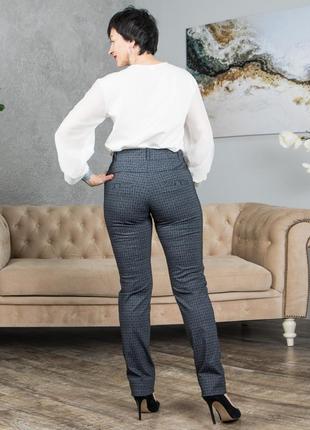 Женские брюки "владислава ",ткань трикотаж алекс, плотный, размеры 50,52,54 серая клетка6 фото