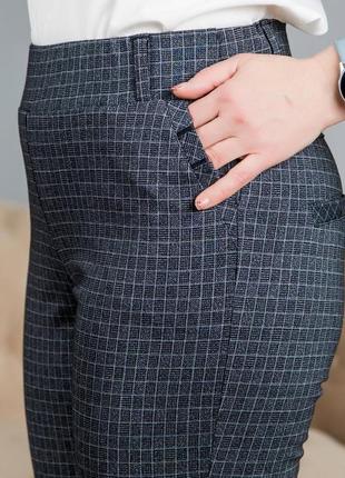 Женские брюки "владислава ",ткань трикотаж алекс, плотный, размеры 50,52,54 серая клетка7 фото
