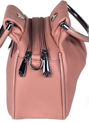 Жіноча стильна сумка невеликого розміру, клатч, через плече, екошкіра, рожева4 фото