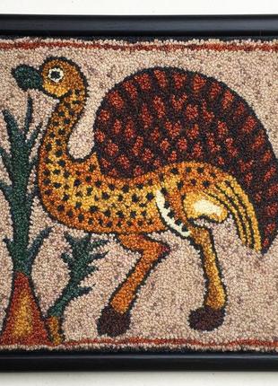 Ковер на стену, мозаика (страус). кастр, левая.