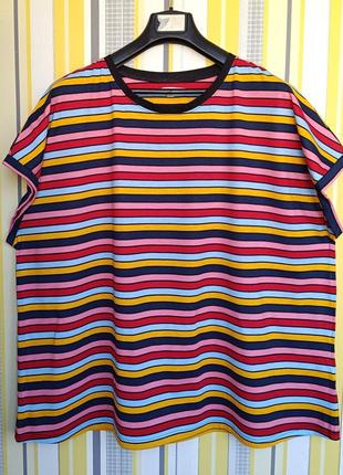 Футболка р.22-28 (р.52-56 евро) capsule батал большая женская полоска