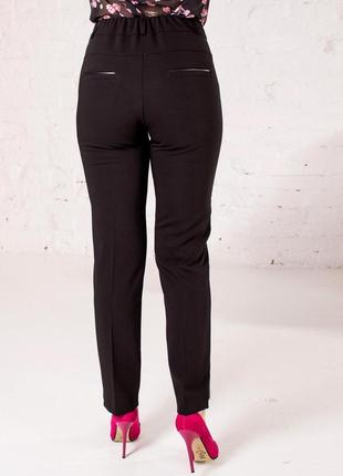 Женские укороченные брюки " ада",ткань плотная костюмная , р-р  46,50,52,54,56,58,60 черные плотн2 фото