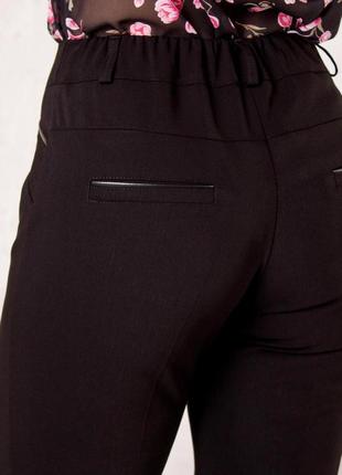 Женские укороченные брюки " ада",ткань плотная костюмная , р-р  46,50,52,54,56,58,60 черные плотн3 фото