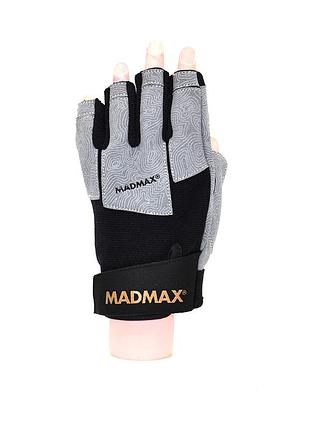 Спортивные перчатки для фитнеса madmax mfg-871 damasteel grey/black m pro 980