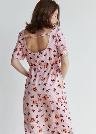 Платье для беременных, для кормящих мам летнее в цветочный принт6 фото