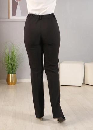 Жіночі класичні штани "ребек", тканина алекс на байці, р-р 48,50,52,54,56,58,60 чорні4 фото