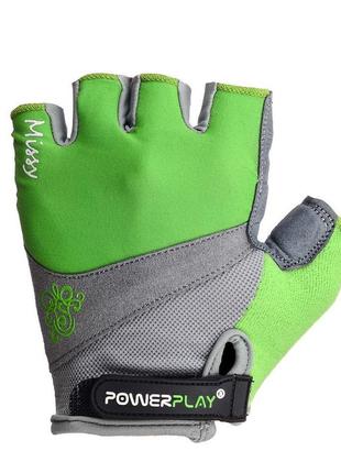 Велоперчатки женские powerplay 5277 d зеленые xs pro 320