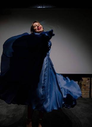 Платье muse cloths миди синее (модель liza)