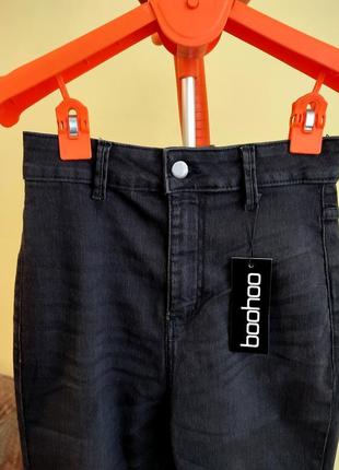 Boohoo. из англии. в наличии. джинсы скинни с высокой посадкой.6 фото