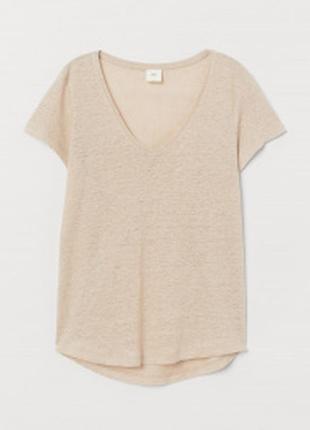Льняная футболка от h&m